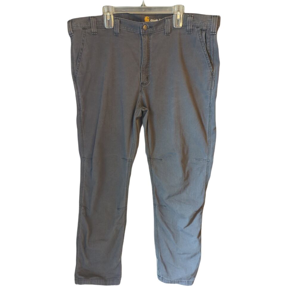 Carhartt Mens Rugged Flex Rigby Straight Fit Gray Heavy Duty Rugged Pants 44x30